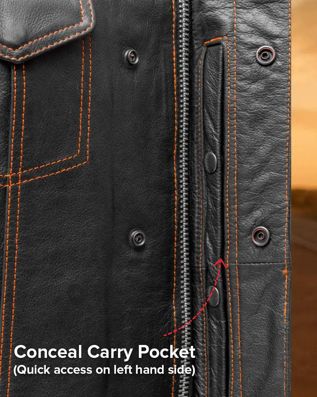 The Cut Men's Motorcycle Leather Vest, Multiple Color Options - First Manufacturing Company - Flyclothing LLC