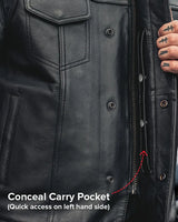 Downside Men's Motorcycle Leather Vest - First Manufacturing Company - Flyclothing LLC