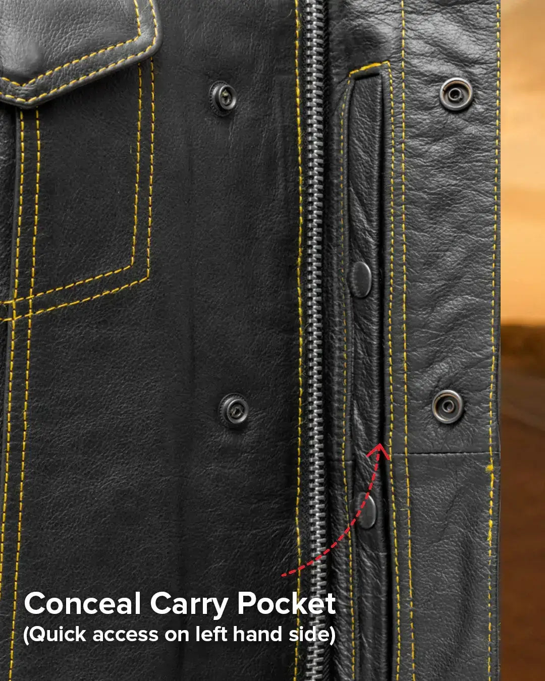 The Cut Men's Motorcycle Leather Vest, Multiple Color Options - First Manufacturing Company - Flyclothing LLC
