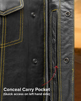The Cut Men's Motorcycle Leather Vest, Multiple Color Options - First Manufacturing Company - Flyclothing LLC