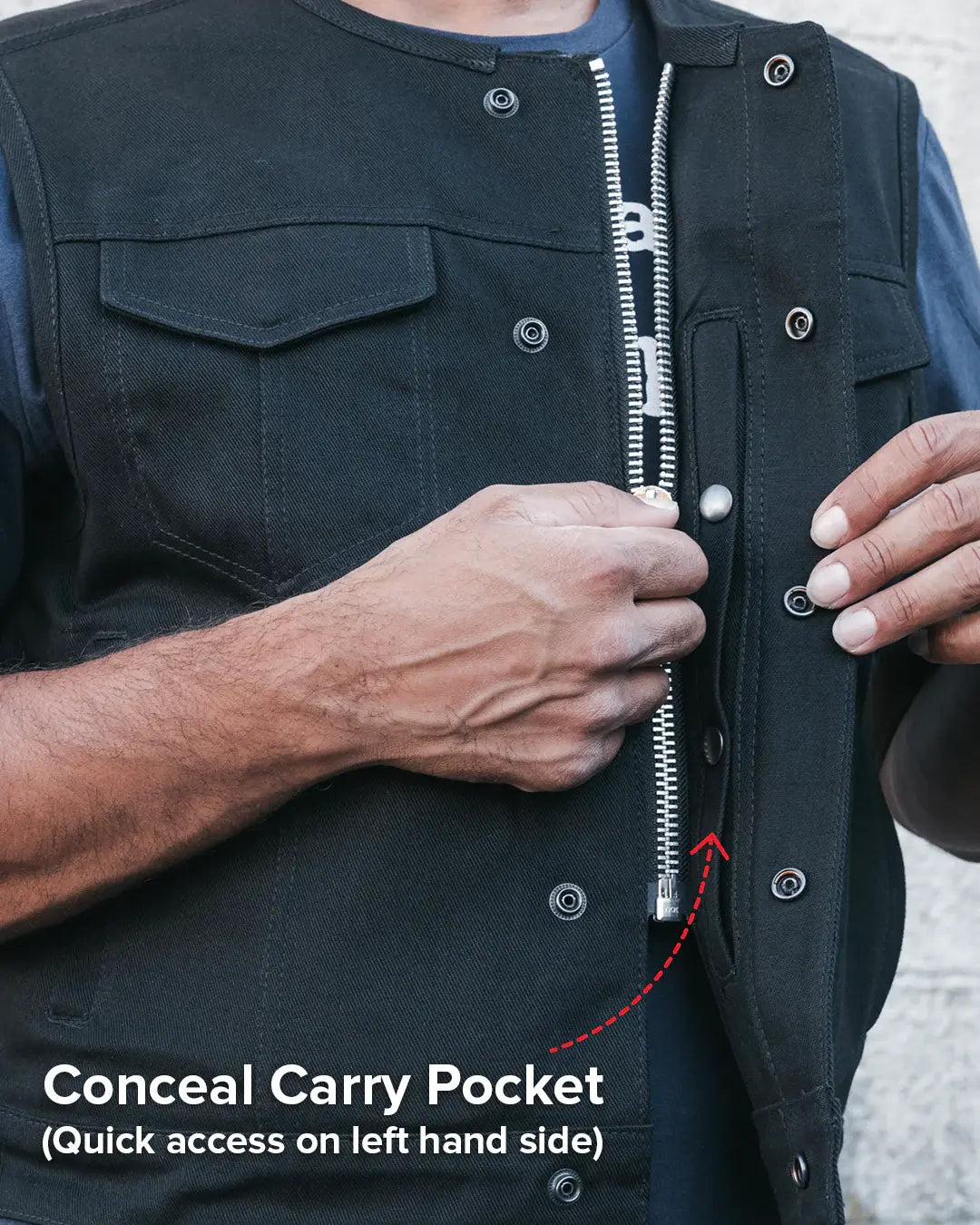 Lowside Men's Motorcycle Twill Vest - First Manufacturing Company - Flyclothing LLC
