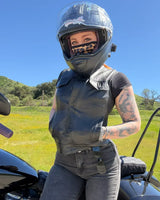 Ludlow Women's Motorcycle Leather Vest - First Manufacturing Company - Flyclothing LLC
