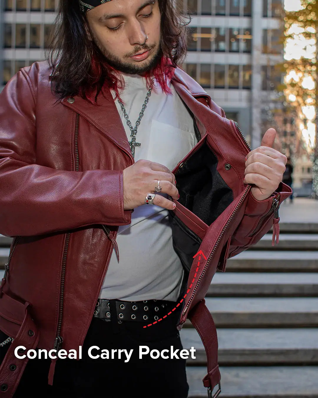 Fillmore Men's Motorcycle Leather Jacket - First Manufacturing Company - Flyclothing LLC