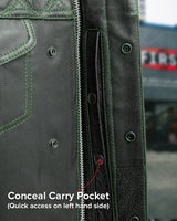 Downside Men's Motorcycle Leather Vest - First Manufacturing Company - Flyclothing LLC