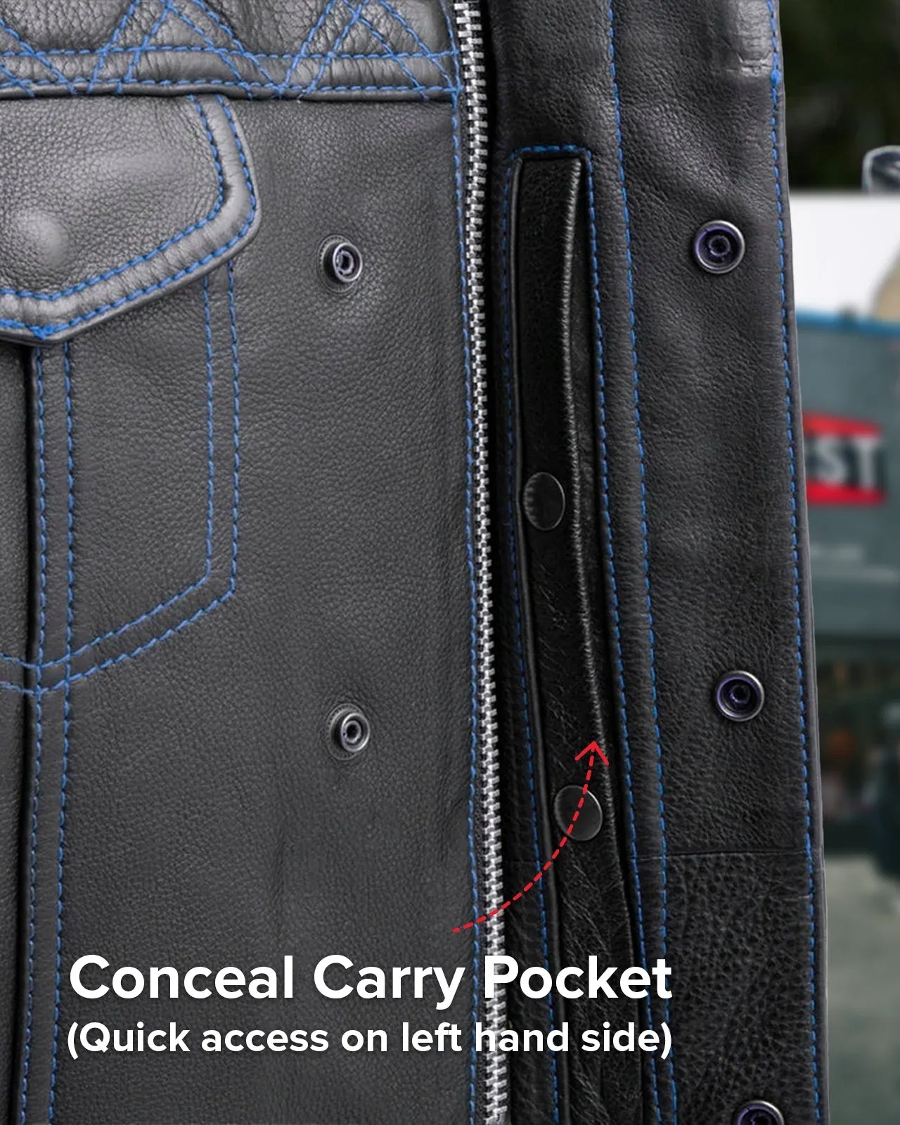 Upside Men's Club Style Leather Vest - First Manufacturing Company - Flyclothing LLC