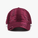 Distressed Adjustable Cotton Baseball Cap - Trendsi - Flyclothing LLC