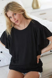 BiBi Thermal Knit with Ruffled Sleeve Top - Trendsi