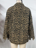 Leopard Button Up Long Sleeve Denim Jacket - Trendsi - Flyclothing LLC