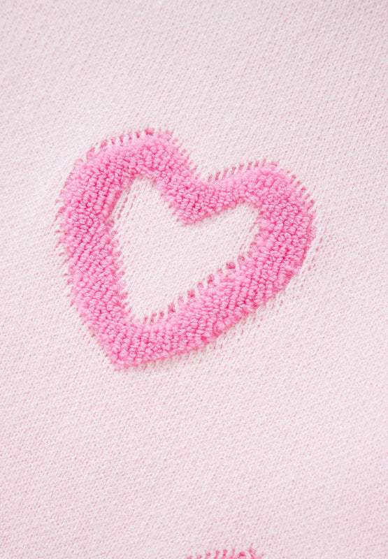 High-Low Heart Round Neck Long Sleeve Sweater - Trendsi - Flyclothing LLC