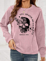 Skull Graphic Dropped Shoulder Sweatshirt - Trendsi - Flyclothing LLC