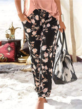 Drawstring Flower Pants with Pockets - Trendsi - Flyclothing LLC