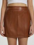 Mini Skirt with Zipper - Trendsi