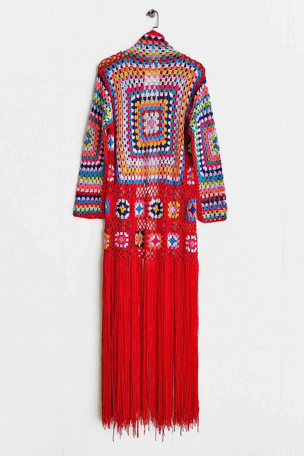 Fringe Tied Long Sleeve Cardigan - Trendsi - Flyclothing LLC