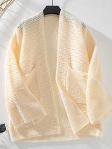 Open Front Long Sleeve Cardigan - Trendsi - Flyclothing LLC