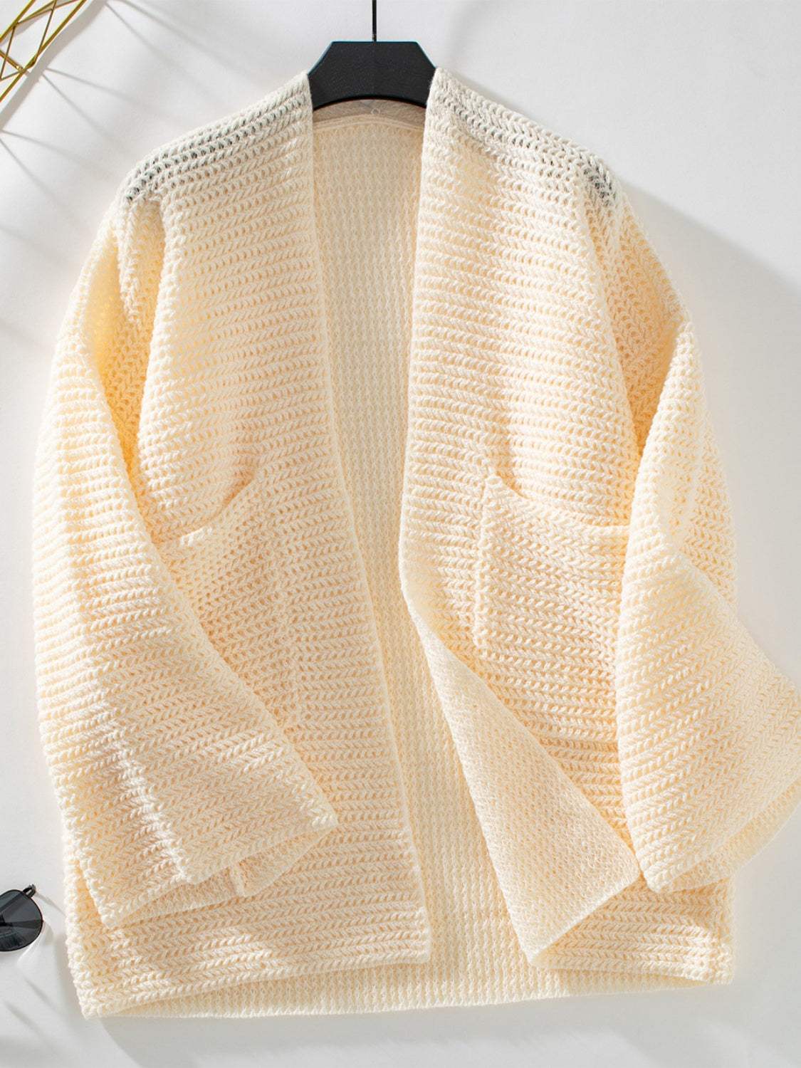 Open Front Long Sleeve Cardigan - Trendsi - Flyclothing LLC