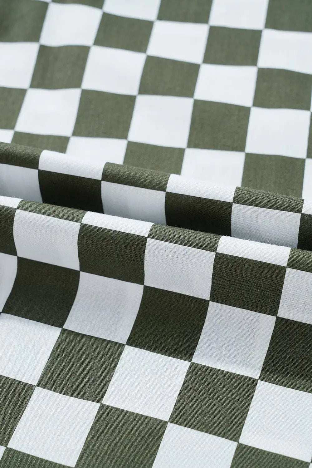 Checkered Collared Neck Long Sleeve Shirt - Trendsi - Flyclothing LLC