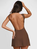 Backless Wide Strap Mini Dress - Trendsi - Flyclothing LLC