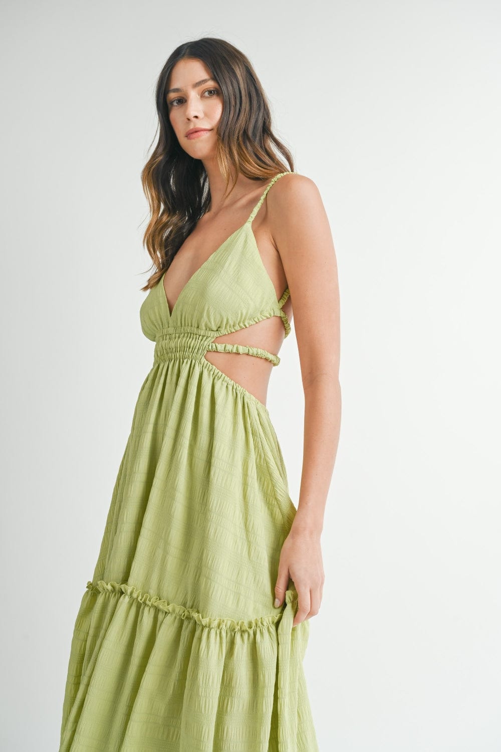 MABLE Cutout Waist Backless Maxi Dress - Trendsi