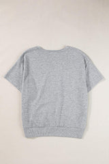 USA Notched Short Sleeve T-Shirt - Trendsi - Flyclothing LLC