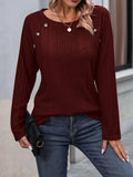 Round Neck Long Sleeve T-Shirt - Trendsi