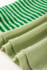 Striped Textured Half Sleeve T-Shirt - Trendsi - Flyclothing LLC