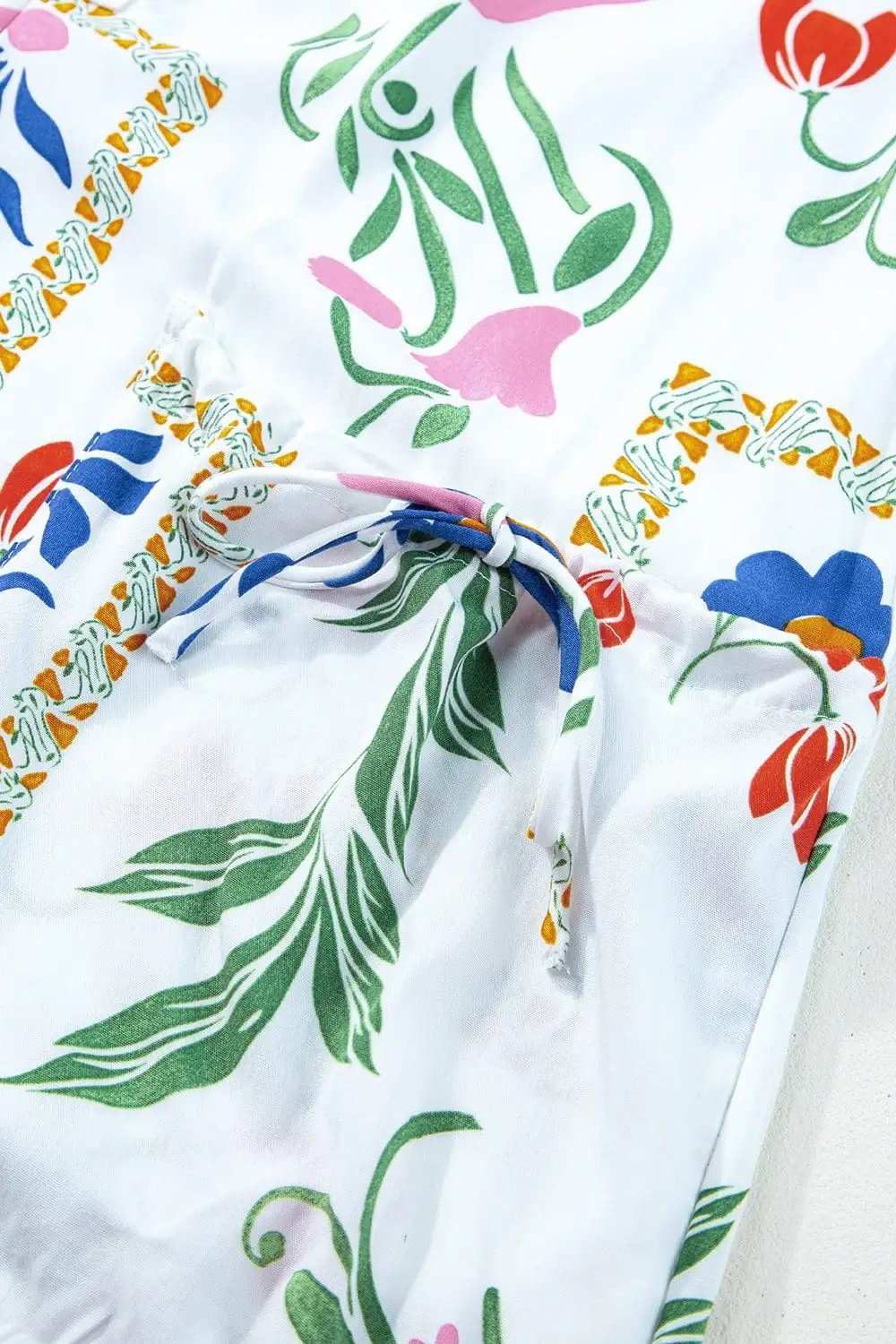 Pocketed Printed Half Sleeve Romper - Trendsi - Flyclothing LLC