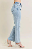 Judy Blue Full Size High Waist Stone Wash Straight Jeans Plus Size - Trendsi - Flyclothing LLC