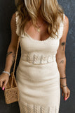 Scoop Neck Wide Strap Knit Dress - Trendsi