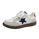 Contrast Star Lace-Up Athletic Sneakers - Trendsi