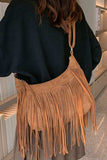 Suede Fringe Adjustable Strap Shoulder Bag - Trendsi - Flyclothing LLC