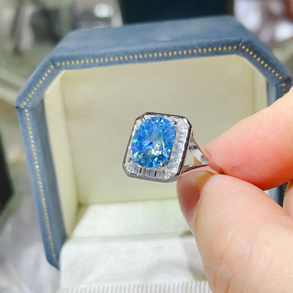 3 Carat Moissanite Square Ring - Trendsi - Flyclothing LLC