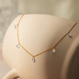 Stainless Steel Rhinestone Charm Necklace - Trendsi - Flyclothing LLC
