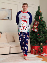 Full Size Family Matching Christmas Snowman Print Pajama Set Plus Size - Trendsi - Flyclothing LLC
