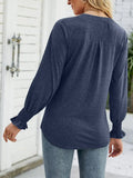 Full Size Notched Long Sleeve T-Shirt - Trendsi