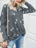 Cutout Round Neck Long Sleeve T-Shirt - Trendsi