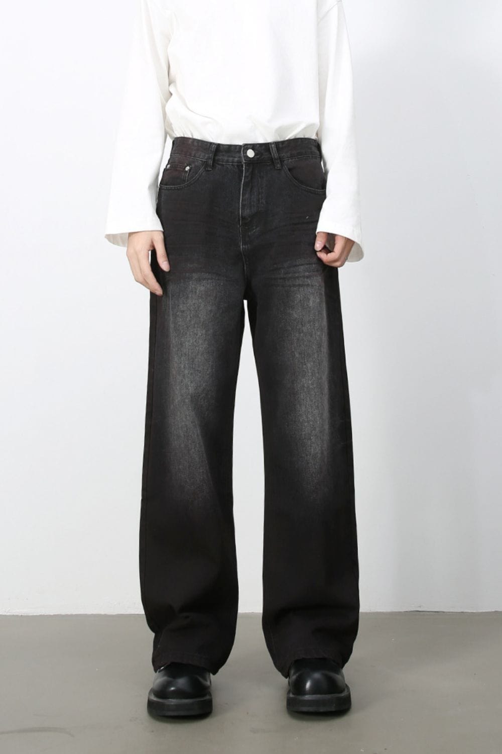 Men's Loose Fit Jeans with Pockets - Trendsi