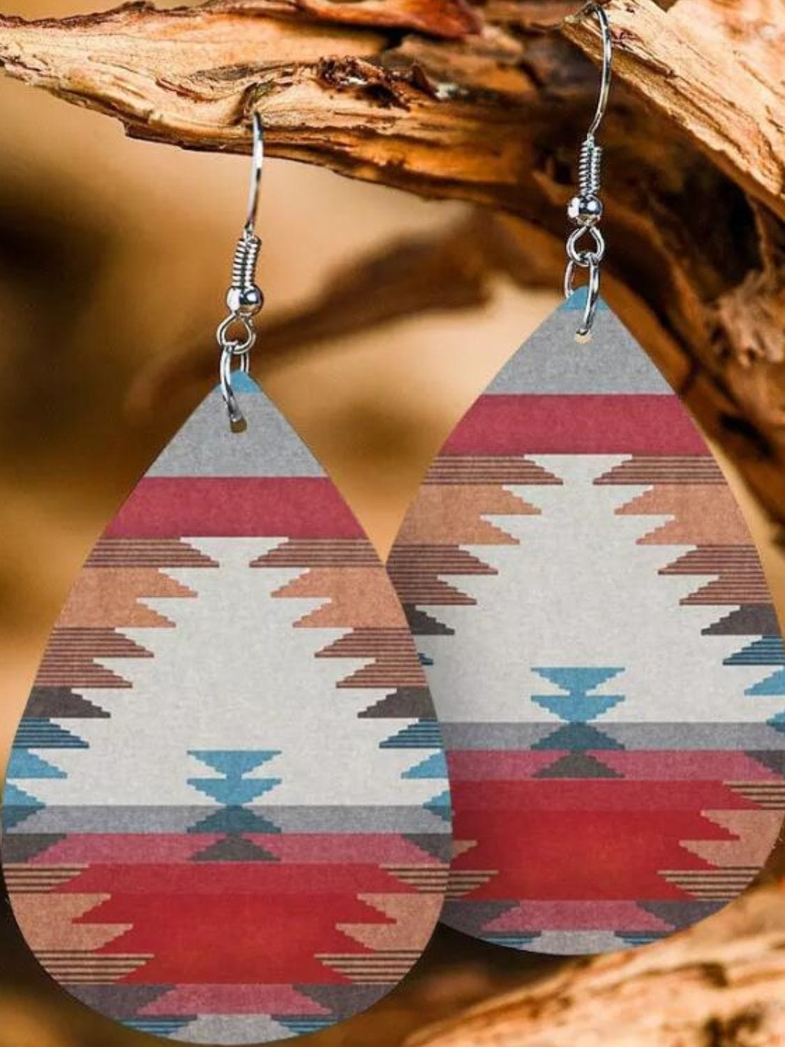 Printed PU Leather Dangle Earrings - Trendsi