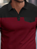 Men's Full Size Waffle-Knit Collared Contrast Polo Plus Size - Trendsi