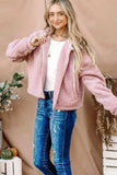 And The Why Sherpa Drawstring Cropped Hooded Jacket - Trendsi - Flyclothing LLC