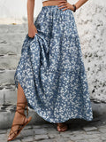 Tiered Floral Maxi Skirt - Trendsi