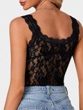 Lace Scoop Neck Tank - Trendsi - Flyclothing LLC
