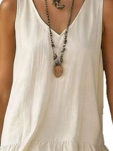 Full Size Ruffled Hem V-Neck Sleeveless Dress Plus Size - Trendsi - Flyclothing LLC
