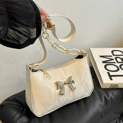 Bow PU Leather Shoulder Bag - Trendsi