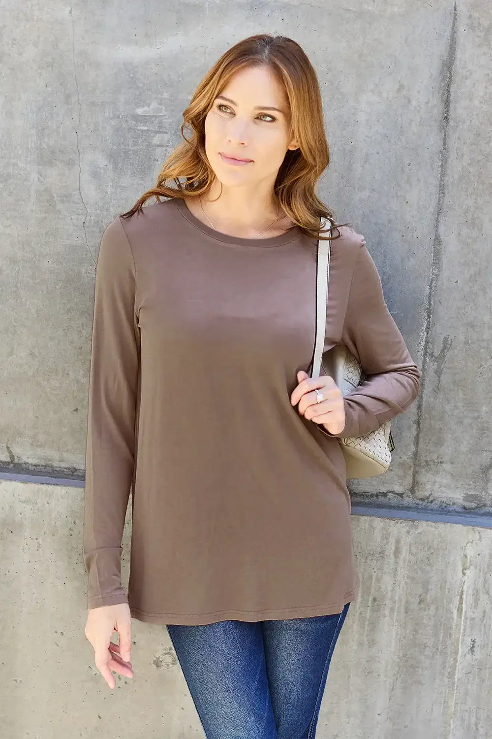 Basic Bae Full Size Round Neck Long Sleeve Top - ShopBasicbae - Flyclothing LLC