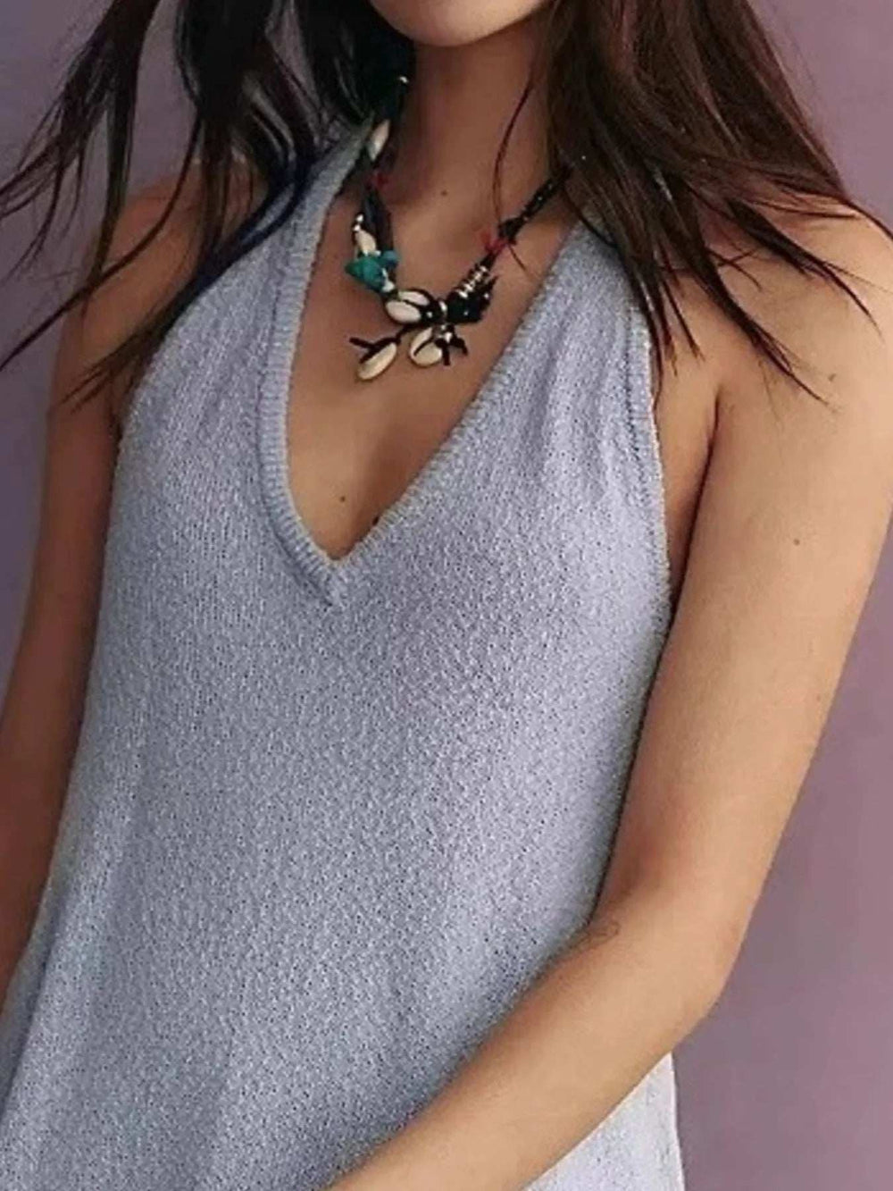 Halter Neck Cami and Shorts Sweater Set - Trendsi - Flyclothing LLC