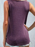 Full Size Decorative Button Round Neck Tank Plus Size - Trendsi - Flyclothing LLC