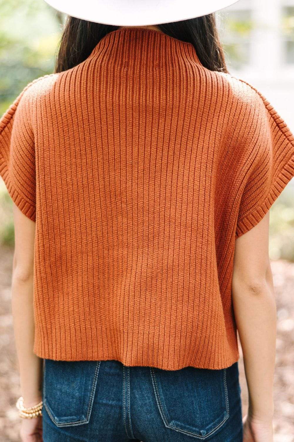 Mock Neck Sweater Vest with Chest Pocket - Trendsi - Flyclothing LLC