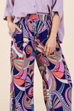 Mittoshop Abstract Print Elastic Waist Wide Leg Pants - Trendsi