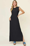 Double Take Full Size Texture Mock Neck Sleeveless Maxi Dress - Trendsi - Flyclothing LLC
