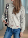 Button Down Long Sleeve Cardigan - Trendsi - Flyclothing LLC